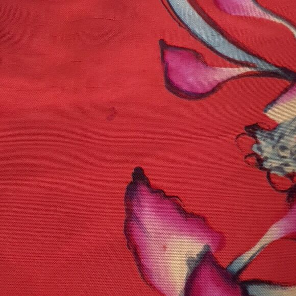 Vintage Yolanda Lorente Open Blazer Jacket 1X Floral Red Hand Painted 100% Silk - Picture 8 of 11